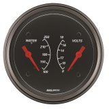 AutoMeter Gauge Dual Wtmp & Volt 3-3/8in. 250 Deg. F & 18V Elec Designer Black thumbnail 4