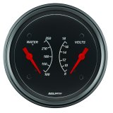 AutoMeter Gauge Dual Wtmp & Volt 3-3/8in. 250 Deg. F & 18V Elec Designer Black thumbnail 6