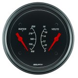 AutoMeter Gauge Dual Wtmp & Volt 3-3/8in. 250 Deg. F & 18V Elec Designer Black thumbnail 7