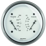 AutoMeter Gauge Dual Wtmp & Volt 3-3/8in. 250 Deg. F & 18V Elec Old Tyme White thumbnail 2