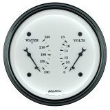 AutoMeter Gauge Dual Wtmp & Volt 3-3/8in. 250 Deg. F & 18V Elec Old Tyme White thumbnail 5