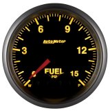 AutoMeter Gauge Fuel Press 2-1/16in. 15PSI Stepper Motor W/Peak & Warn Elite thumbnail 2