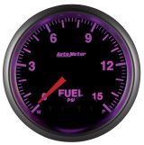 AutoMeter Gauge Fuel Press 2-1/16in. 15PSI Stepper Motor W/Peak & Warn Elite thumbnail 5
