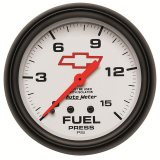 AutoMeter Gauge Fuel Press 2-5/8in. 15PSI Mech W/Isolator Chevy Red Bowtie White thumbnail 5