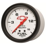 AutoMeter Gauge Fuel Press 2-5/8in. 15PSI Mech W/Isolator Chevy Red Bowtie White thumbnail 8