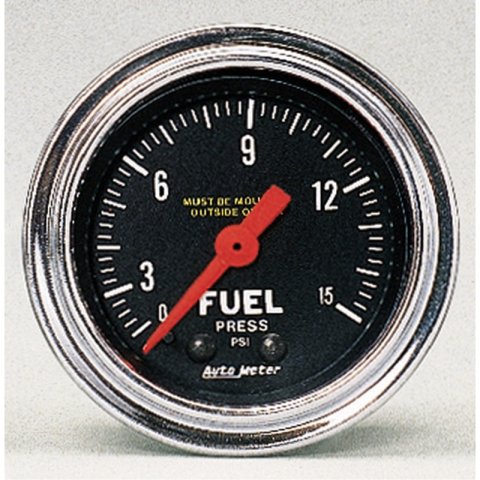 AutoMeter Gauge Fuel Pressure 2-1/16in. 15PSI Mechanical Traditional Chrome thumbnail 3