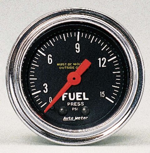 AutoMeter Gauge Fuel Pressure 2-1/16in. 15PSI Mechanical Traditional Chrome thumbnail 8