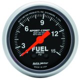 AutoMeter Gauge Fuel Pressure 2-1/16in. 15PSI Mechanical W/Isolator Sport-Comp thumbnail 2