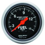 AutoMeter Gauge Fuel Pressure 2-1/16in. 15PSI Mechanical W/Isolator Sport-Comp thumbnail 3