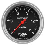AutoMeter Gauge Fuel Pressure 2-5/8in. 15PSI Digital Stepper Motor Sport-Comp thumbnail 1