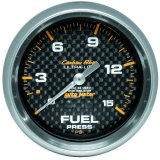 AutoMeter Gauge Fuel Pressure 2-5/8in. 15PSI Mech. Incl. Isolator Carbon Fiber thumbnail 2