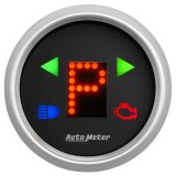 AutoMeter Gauge Gear Pos 2-1/16in. Incl Indicators Black Dial Red Led Silver Bezel thumbnail 3