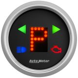 AutoMeter Gauge Gear Pos 2-1/16in. Incl Indicators Black Dial Red Led Silver Bezel thumbnail 5