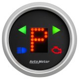 AutoMeter Gauge Gear Pos 2-1/16in. Incl Indicators Black Dial Red Led Silver Bezel thumbnail 6