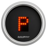AutoMeter Gauge Gear Pos 2-1/16in. Incl Indicators Black Dial Red Led Silver Bezel thumbnail 7