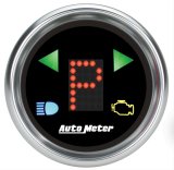 AutoMeter Gauge Gear Pos 2-1/16in. Incl Indicators Black Dial Red Led Silver Bezel thumbnail 9