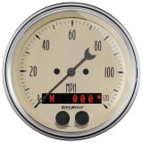 AutoMeter Gauge Kit 2 Pc. Quad & Speedometer 3-3/8in. Antique Beige thumbnail 1