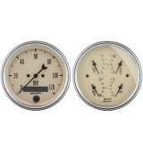 AutoMeter Gauge Kit 2 Pc. Quad & Speedometer 3-3/8in. Antique Beige thumbnail 4