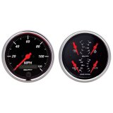 AutoMeter Gauge Kit 2 Pc. Quad & Speedometer 3-3/8in. Designer Black thumbnail 1