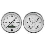 AutoMeter Gauge Kit 2 Pc. Quad & Speedometer 3-3/8in. Old Tyme White thumbnail 4