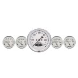 AutoMeter Gauge Kit 2 Pc. Quad & Speedometer 3-3/8in. Old Tyme White thumbnail 5