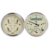 AutoMeter Gauge Kit 2 Pc. Quad & Tach/Speedo 3-3/8in. Antique Beige thumbnail 9