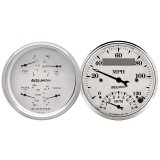 AutoMeter Gauge Kit 2 Pc. Quad & Tach/Speedo 3-3/8in. Old Tyme White thumbnail 5