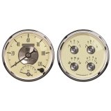 AutoMeter Gauge Kit 2 Pc. Quad & Tach/Speedo 5in. Prestige Antique. Ivory thumbnail 3