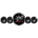 AutoMeter Gauge Kit 5 Pc 3-3/8in. & 2-1/16in. Elec Speedo W/Lcd Odo Prestige Blk. Diamond thumbnail 2