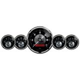 AutoMeter Gauge Kit 5 Pc 3-3/8in. & 2-1/16in. Elec Speedo W/Lcd Odo Prestige Blk. Diamond thumbnail 5