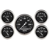 AutoMeter Gauge Kit 5 Pc. 3-1/8in. & 2-1/16in. Elec. Speedometer Old Tyme Black thumbnail 6