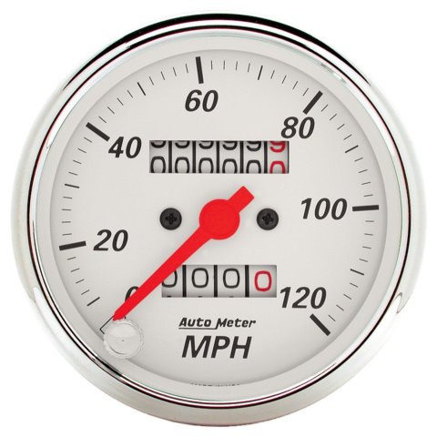 AutoMeter Gauge Kit 5 Pc. 3-1/8in. & 2-1/16in. Mech. Speedo. Wtmp & Oilp Arctic Wht thumbnail 1