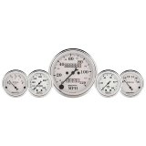AutoMeter Gauge Kit 5 Pc. 3-1/8in. & 2-1/16in. Mech. Speedo. Wtmp & Oilp Old Tyme Wht thumbnail 2
