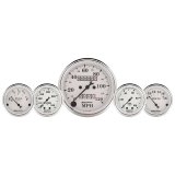 AutoMeter Gauge Kit 5 Pc. 3-1/8in. & 2-1/16in. Mech. Speedo. Wtmp & Oilp Old Tyme Wht thumbnail 3