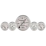 AutoMeter Gauge Kit 5 Pc. 3-1/8in. & 2-1/16in. Mech. Speedo. Wtmp & Oilp Old Tyme Wht thumbnail 4