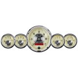 AutoMeter Gauge Kit 5 Pc. 3-3/8in. & 2-1/16in. Elec. Speedo W/Lcd Odo Prestige Antique. Ivory thumbnail 2