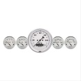 AutoMeter Gauge Kit 5 Pc. 3-3/8in. & 2-1/16in. Elec. Speedometer Old Tyme White thumbnail 1