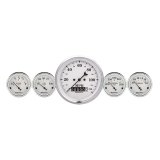 AutoMeter Gauge Kit 5 Pc. 3-3/8in. & 2-1/16in. Elec. Speedometer Old Tyme White thumbnail 2
