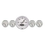 AutoMeter Gauge Kit 5 Pc. 3-3/8in. & 2-1/16in. Elec. Speedometer Old Tyme White thumbnail 3