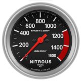 AutoMeter Gauge Nitrous Press 2-5/8in. 1600PSI Digital Stepper Motor Sport-Comp thumbnail 1