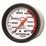 AutoMeter Gauge Nitrous Pressure 2-5/8in. 2000PSI Mechanical Chevy Red Bowtie White thumbnail 2