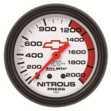 AutoMeter Gauge Nitrous Pressure 2-5/8in. 2000PSI Mechanical Chevy Red Bowtie White thumbnail 4