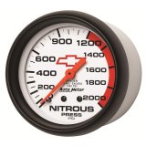 AutoMeter Gauge Nitrous Pressure 2-5/8in. 2000PSI Mechanical Chevy Red Bowtie White thumbnail 6