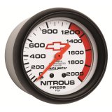 AutoMeter Gauge Nitrous Pressure 2-5/8in. 2000PSI Mechanical Chevy Red Bowtie White thumbnail 7