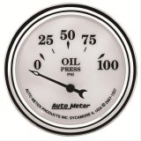 AutoMeter Gauge Oil Press 2-1/16in. 100PSI Elec Old Tyme White II thumbnail 1
