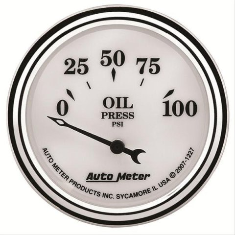 AutoMeter Gauge Oil Press 2-1/16in. 100PSI Elec Old Tyme White II