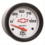 AutoMeter Gauge Oil Pressure 2-5/8in. 100PSI Electric Chevy Red Bowtie White thumbnail 2