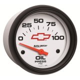 AutoMeter Gauge Oil Pressure 2-5/8in. 100PSI Electric Chevy Red Bowtie White thumbnail 5