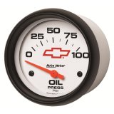 AutoMeter Gauge Oil Pressure 2-5/8in. 100PSI Electric Chevy Red Bowtie White thumbnail 7