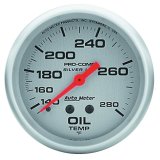 AutoMeter Gauge Oil Temp 2-5/8in. 140-280 Deg. F 8ft. Liquid Filled Mech Ultra-Lite thumbnail 2